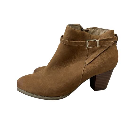 Vionic Ankle Boots Womens 7 Brown Upton Side Zip Almond Toe Casual Leather - Picture 3 of 10
